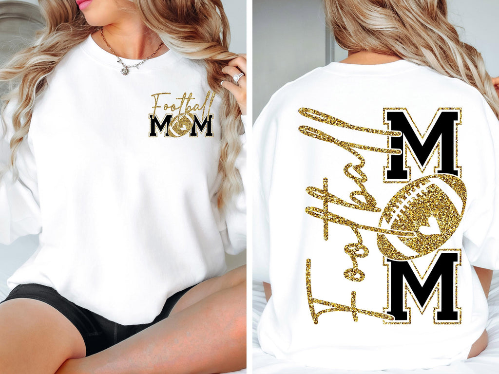 Football Mom Gold T-Shirt, Faux Gold Glitter Football Mom Shirt, Touchdown Mom Shirt, Football Shirt, Football Mama Shirt, Game Day