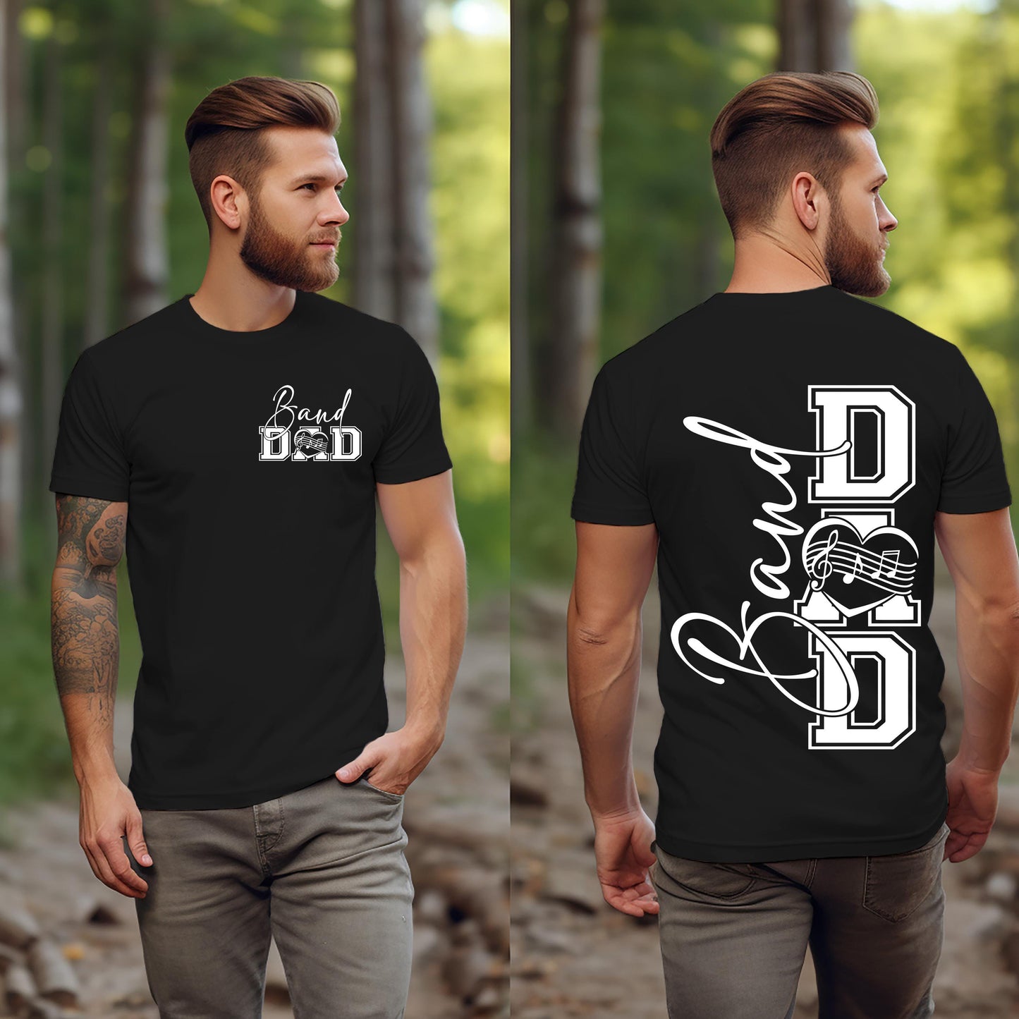 Band Dad Unisex Jersey Short Sleeve Tee, Heart Band Dad T-Shirt, Musician Dad Sweatshirt, Musical Parent Shirt, Marching Band Father Gift