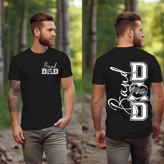 Band Dad Unisex Jersey Short Sleeve Tee, Heart Band Dad T-Shirt, Musician Dad Sweatshirt, Musical Parent Shirt, Marching Band Father Gift