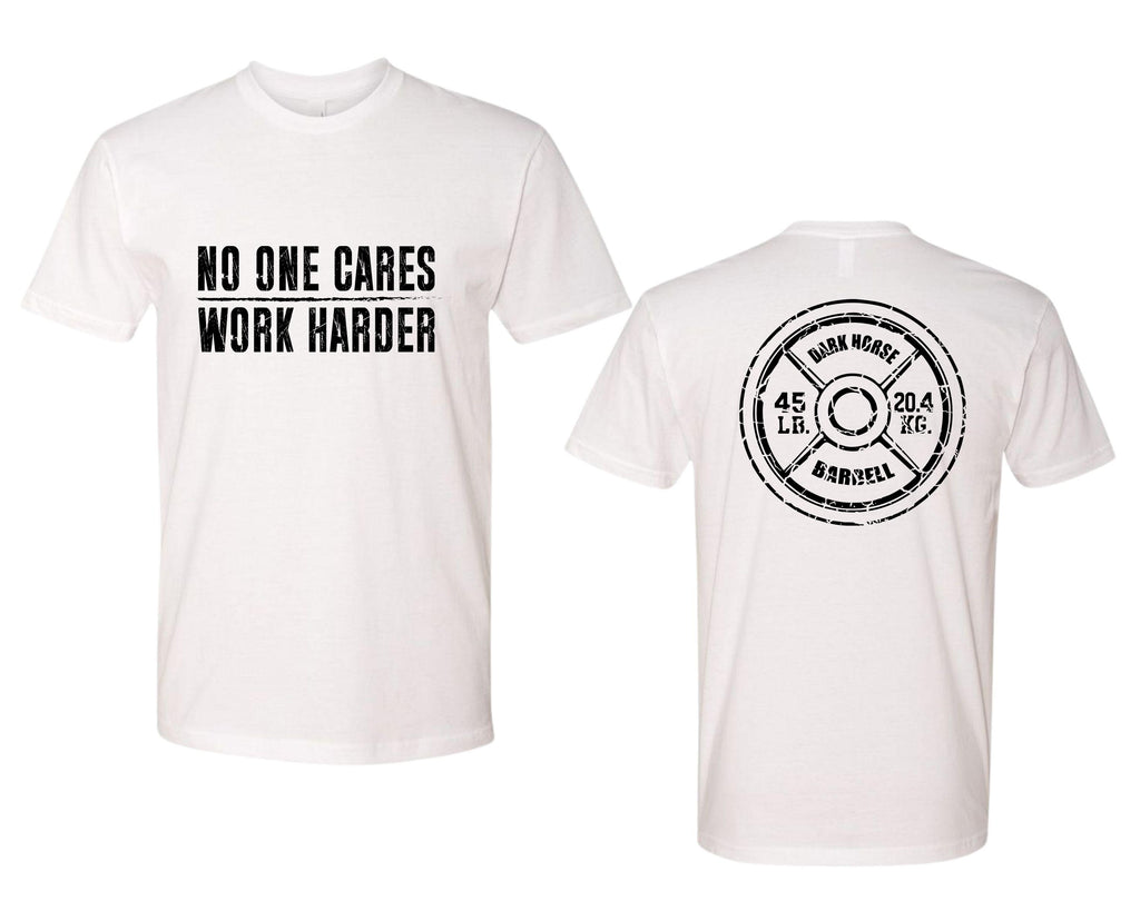 No One Cares, Work Harder Next Level 3600 Graphic Tee, Casual Wear, Gift for Friends, Workouts, Streetwear, Work Harder T-Shirt