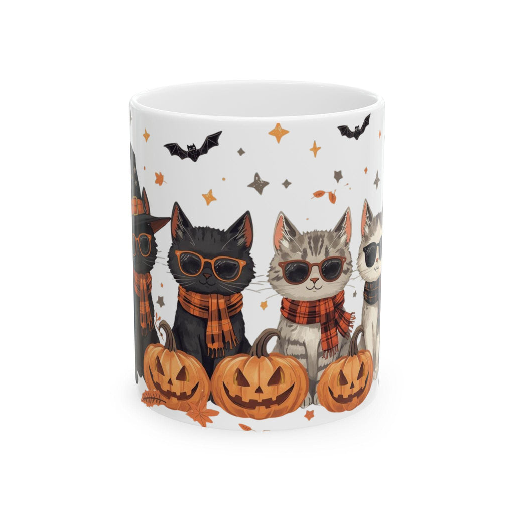 Halloween Cat Ceramic Mug | Cute Cat Decor, Fun Gift for Cat Lovers, Cozy Coffee Cup, Fall Vibes, 11oz & 15oz