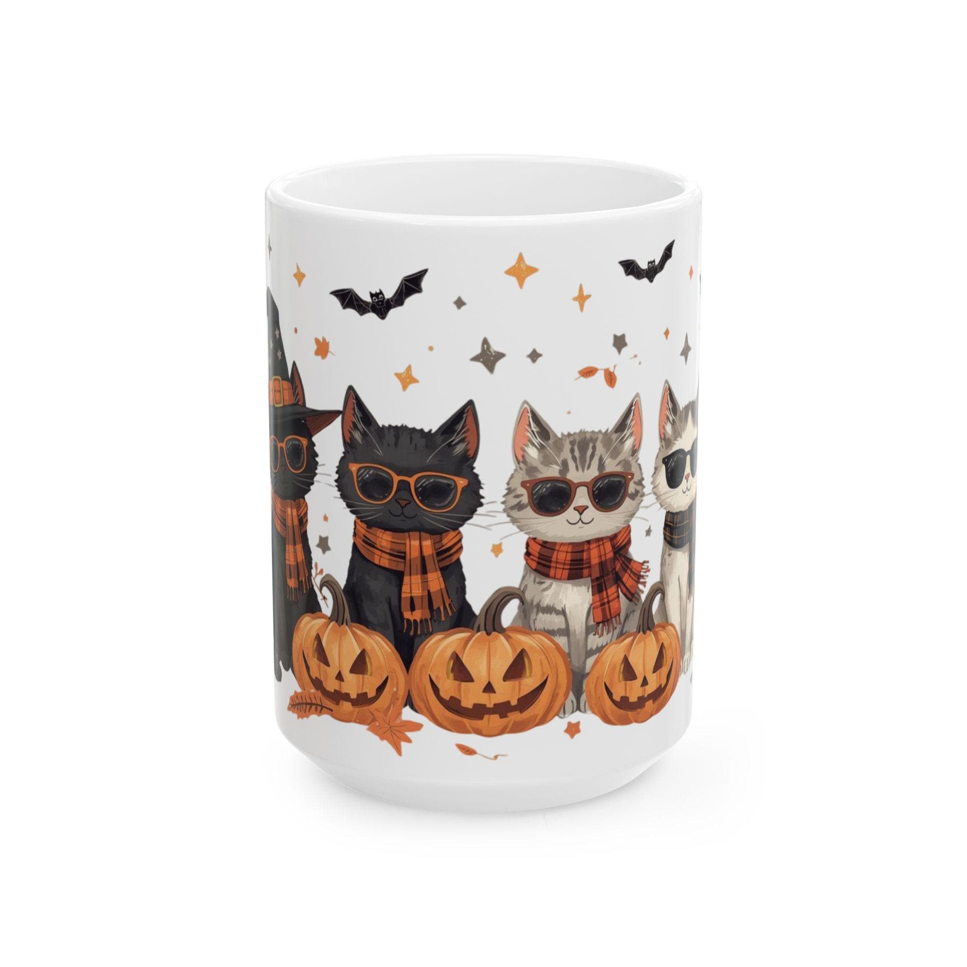 Halloween Cat Ceramic Mug | Cute Cat Decor, Fun Gift for Cat Lovers, Cozy Coffee Cup, Fall Vibes, 11oz & 15oz