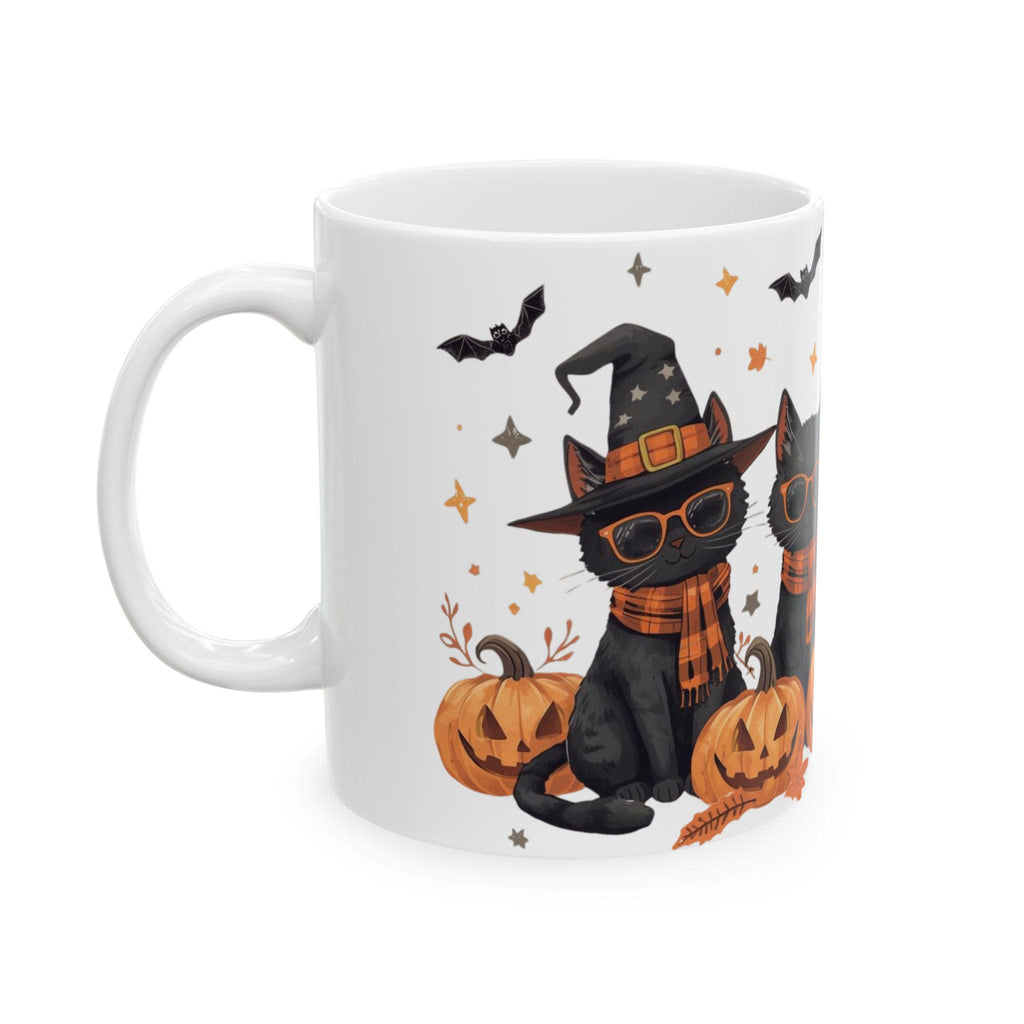 Halloween Cat Ceramic Mug | Cute Cat Decor, Fun Gift for Cat Lovers, Cozy Coffee Cup, Fall Vibes, 11oz & 15oz