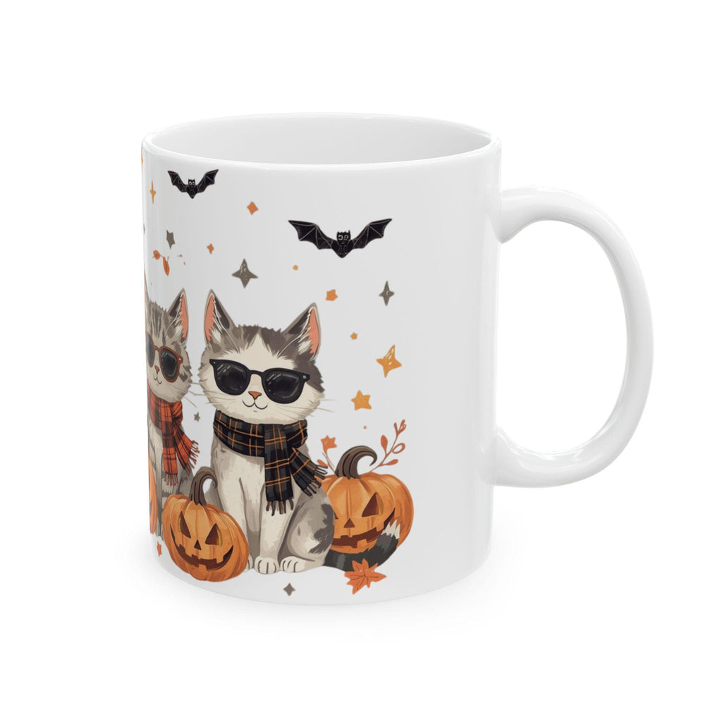 Halloween Cat Ceramic Mug | Cute Cat Decor, Fun Gift for Cat Lovers, Cozy Coffee Cup, Fall Vibes, 11oz & 15oz