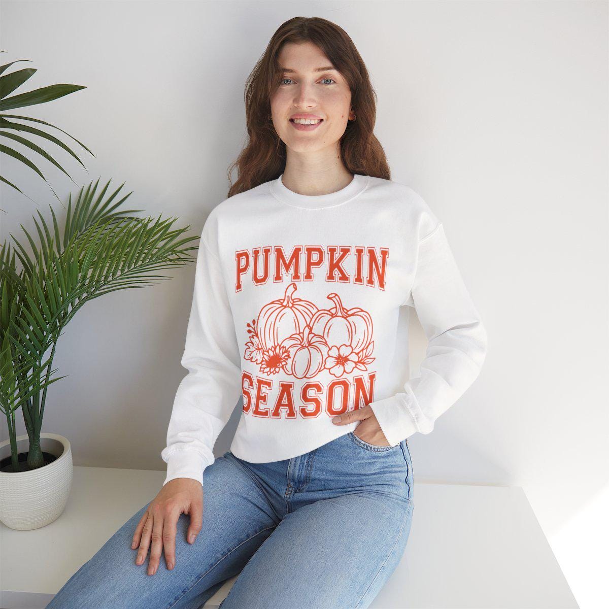 Pumpkin Weather Fall Sweatshirt, Cozy Autumn Pullover, Fall Leaves Jumper, Halloween Crewneck, Thanksgiving Sweater