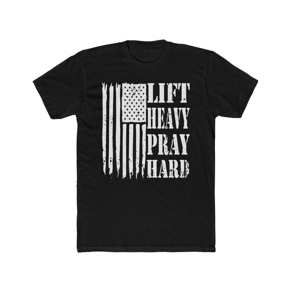 Lift Heavy Pray Hard Unisex Next Level 3600 Cotton Crew Tee, Inspirational Workout Shirt, Gym Apparel, Motivational T-Shirt