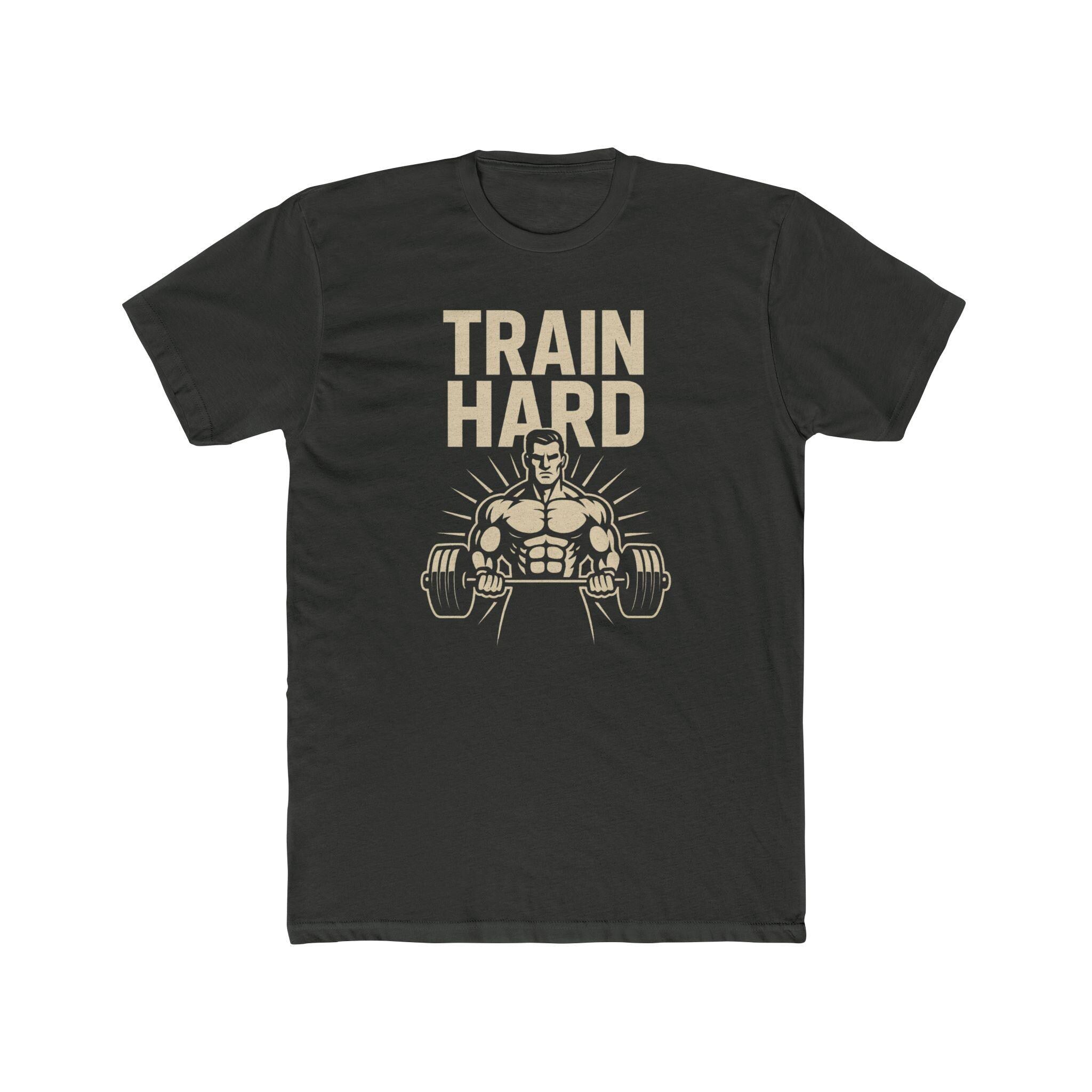 Train Hard Unisex Next Level 3600 Cotton Crew Tee, Inspirational Workout Shirt, Gym Apparel, Motivational T-Shirt