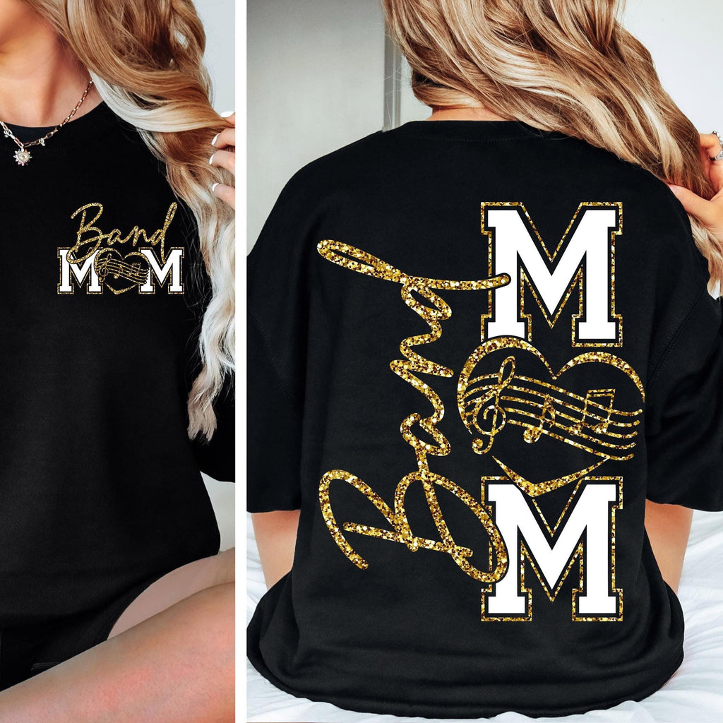 Band Mom T-Shirt, Faux Gold Glitter Football Mom Shirt, Marching Band Mom Shirt, Halftime show Shirt, Football Mama Shirt, Game Day