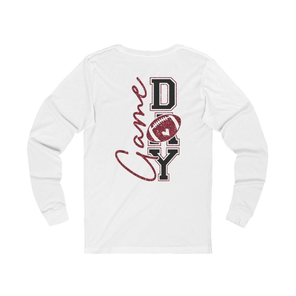 Game Day Football Long Sleeve Tee, Maroon Glitter Football Mom Shirt, Football Mom Shirt , Football, Football Mama , Football Shirt