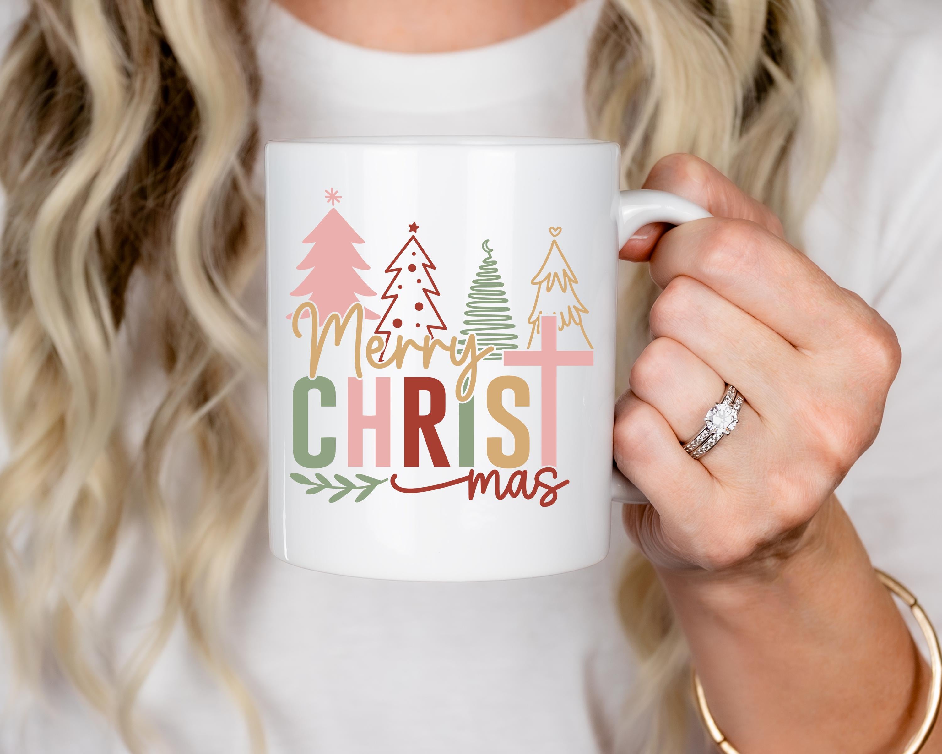 Christmas Mug Christmas Tree Ceramic Mug, Christian Christmas Cute Holiday Coffee Cup, Gifts for Her, Seasonal Drinkware Christmas Gift