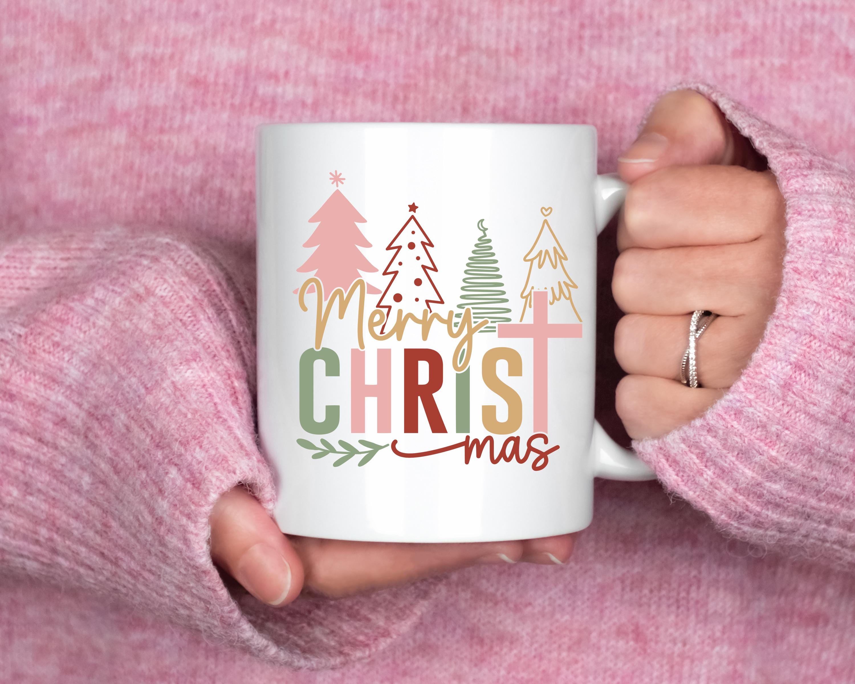 Christmas Mug Christmas Tree Ceramic Mug, Christian Christmas Cute Holiday Coffee Cup, Gifts for Her, Seasonal Drinkware Christmas Gift