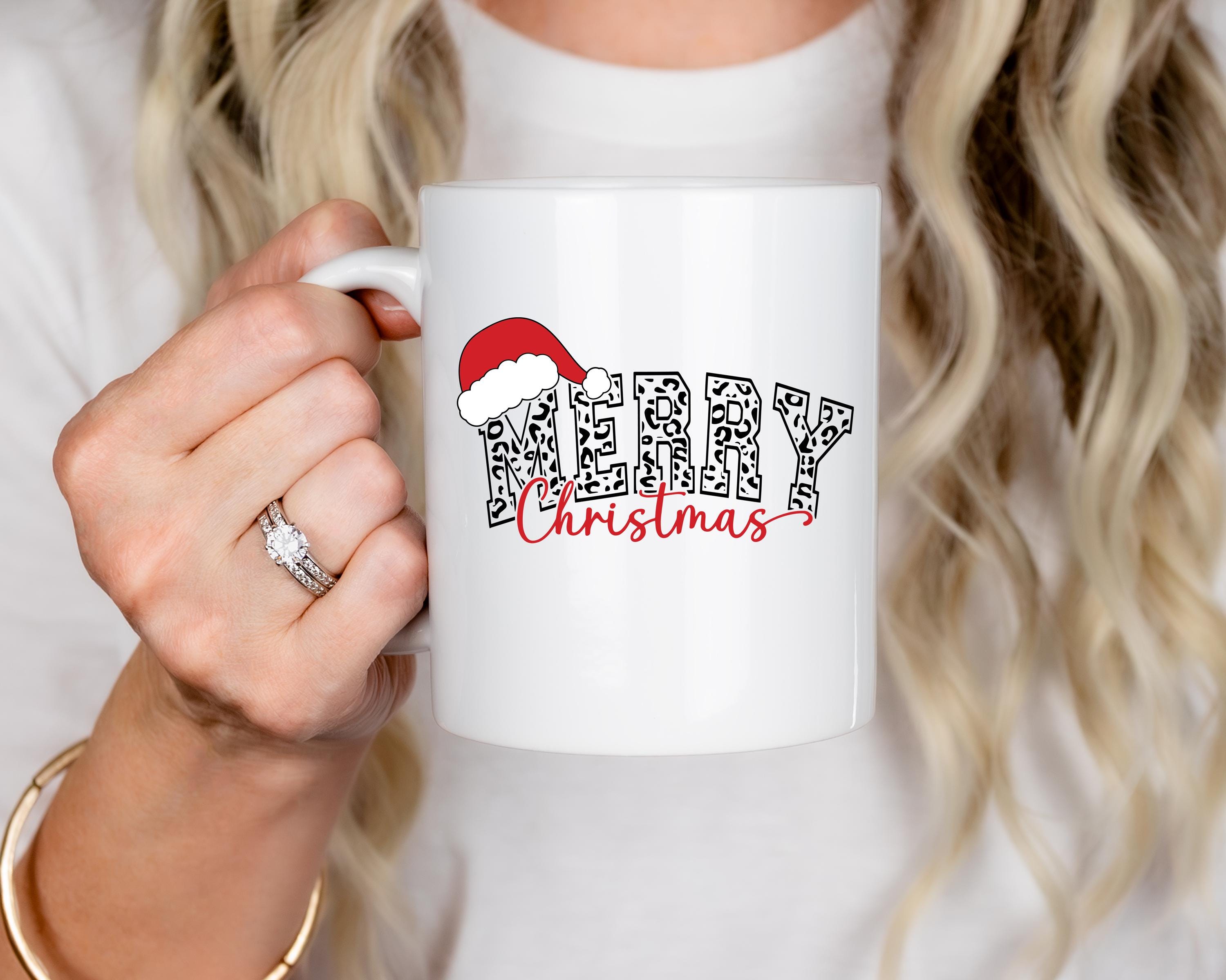 Merry Christmas Mug - Christmas mug, Holiday Coffee Cup, Christmas Gift Ideas, Leopard Print Merry Christmas Mug, Teacher Gift Gift for Mom
