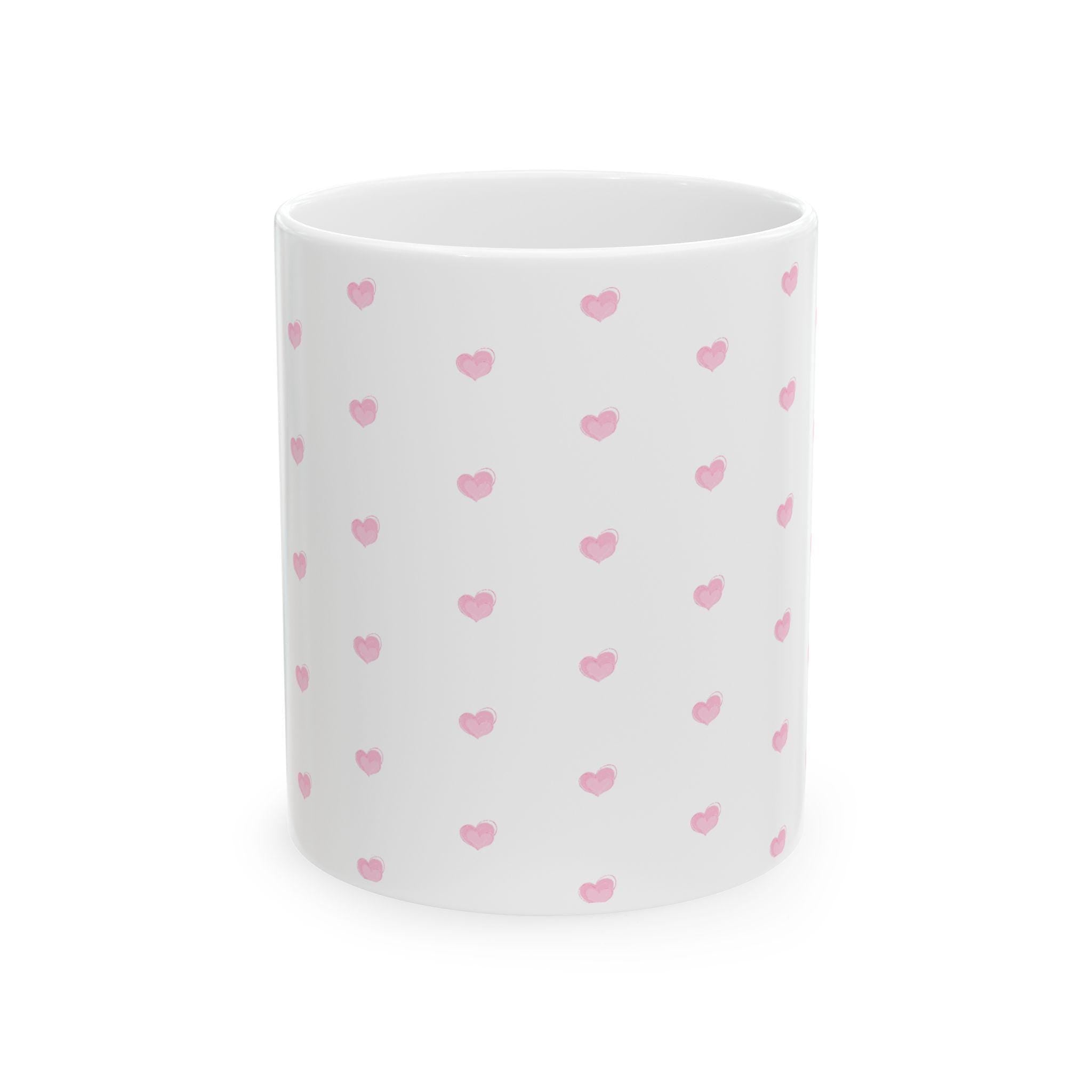 Cute Pink Heart Ceramic Mug, Perfect for Valentine's Day Gift, Coffee Lovers, Cute Home Decor, Tea Mug, Sweetheart Gift