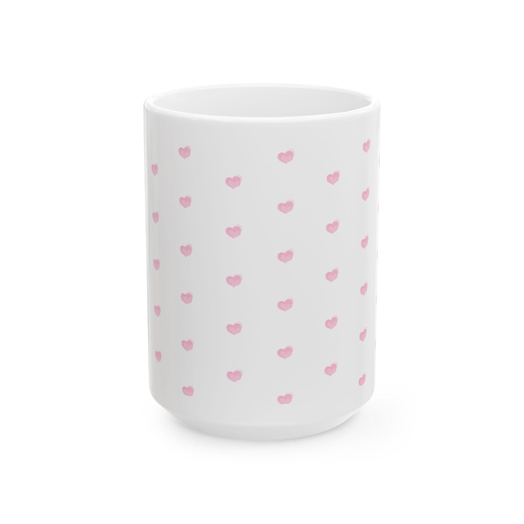 Cute Pink Heart Ceramic Mug, Perfect for Valentine's Day Gift, Coffee Lovers, Cute Home Decor, Tea Mug, Sweetheart Gift