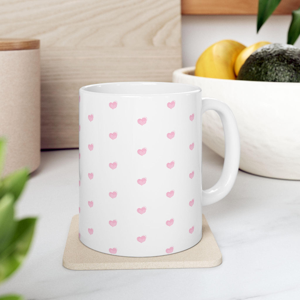 Cute Pink Heart Ceramic Mug, Perfect for Valentine's Day Gift, Coffee Lovers, Cute Home Decor, Tea Mug, Sweetheart Gift