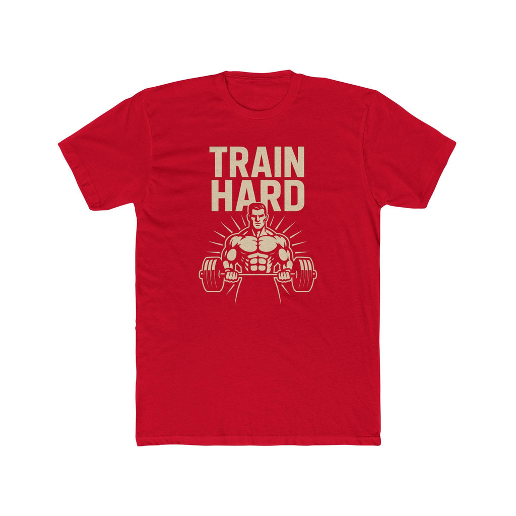 Train Hard Unisex Next Level 3600 Cotton Crew Tee, Inspirational Workout Shirt, Gym Apparel, Motivational T-Shirt