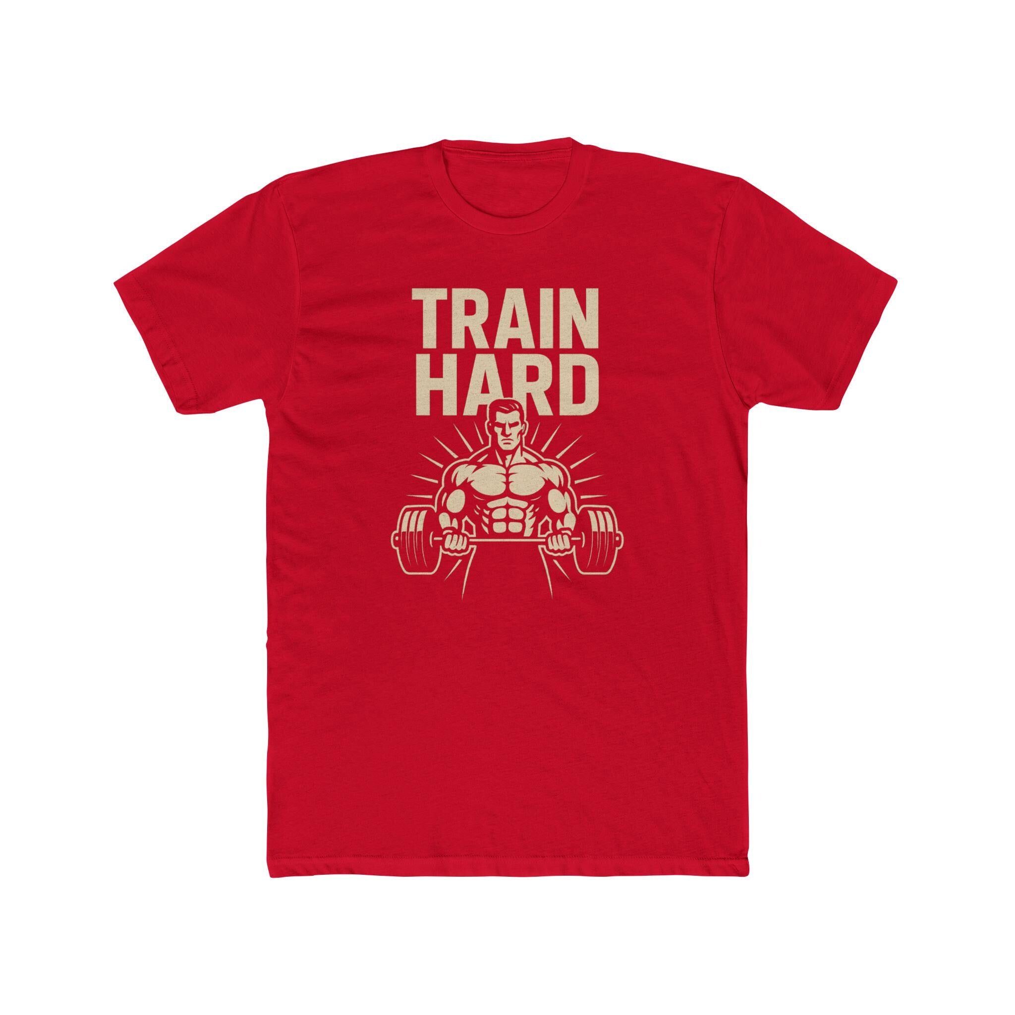 Train Hard Unisex Next Level 3600 Cotton Crew Tee, Inspirational Workout Shirt, Gym Apparel, Motivational T-Shirt