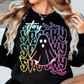 Neon Halloween Stay Spooky Sweatshirt Coquette Halloween Shirt Girly Halloween Sweatshirt Hoodie Spooky Ghost Halloween Shirt for Women